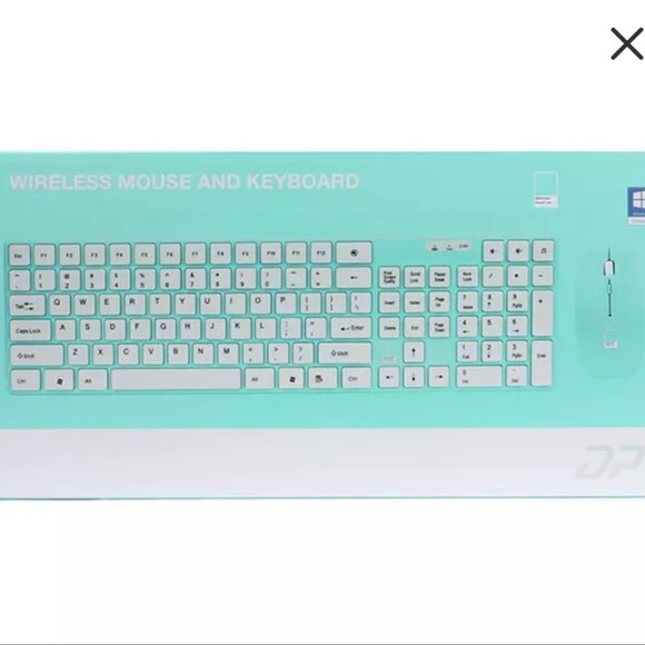 NEW Pantone Wireless Mouse & Keyboard Combo Set 2.4GHz Full Size Emerald Lake - Picture 2 of 3